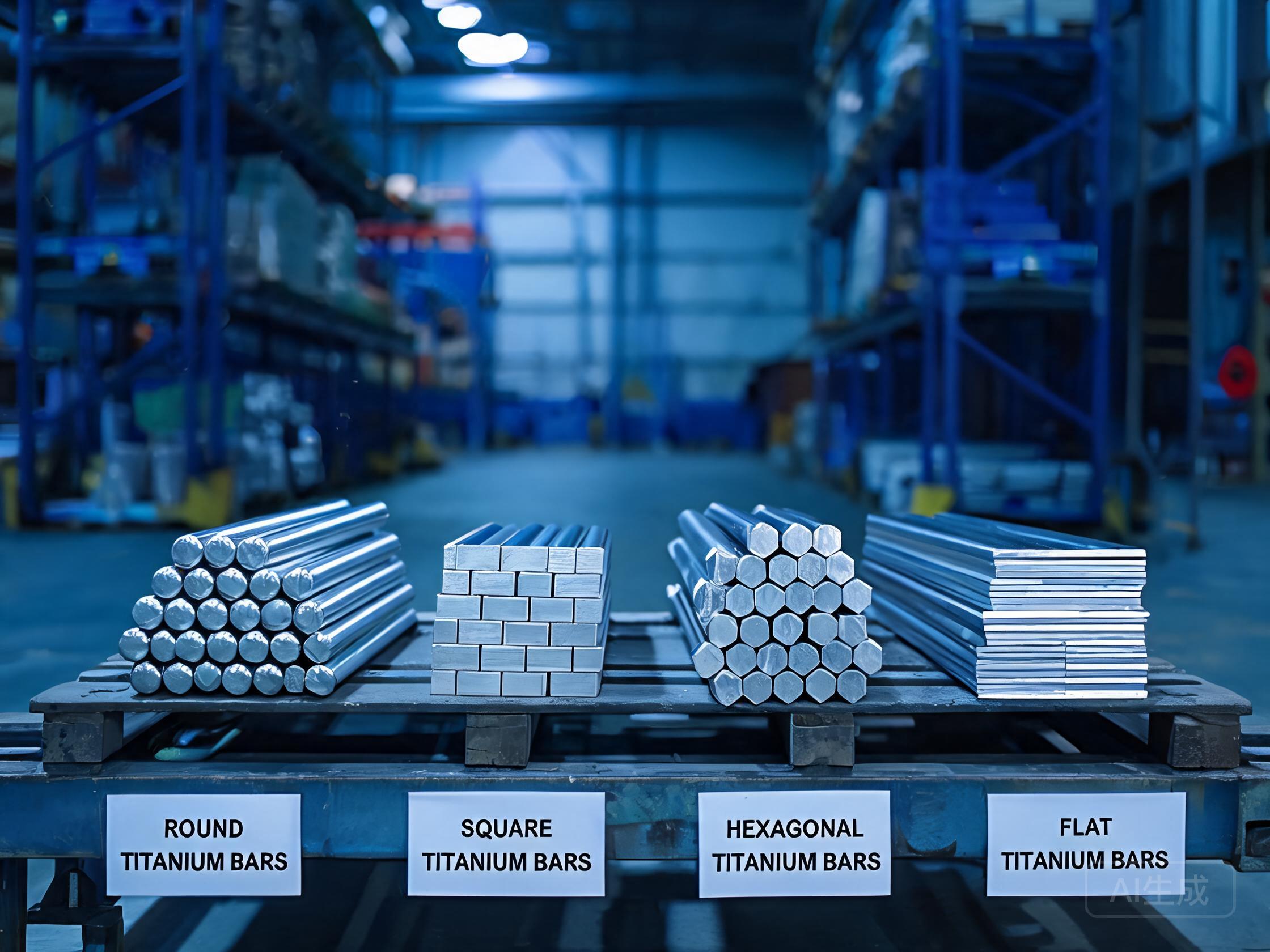 Round, square, hexagonal and flat titanium bars