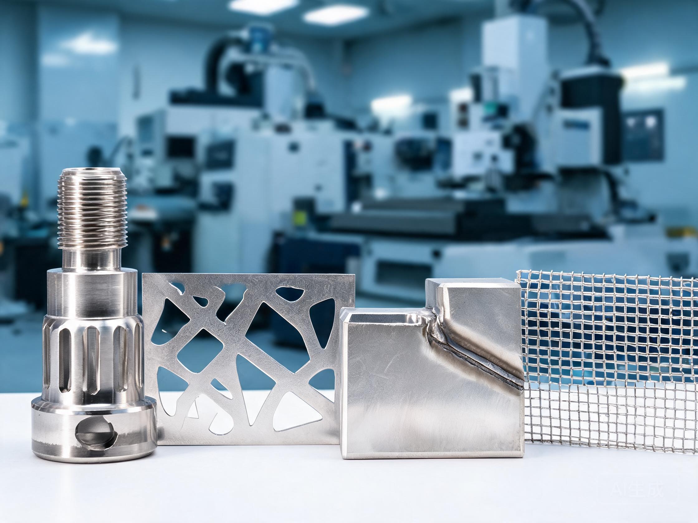 Custom CNC machined titanium parts and mesh